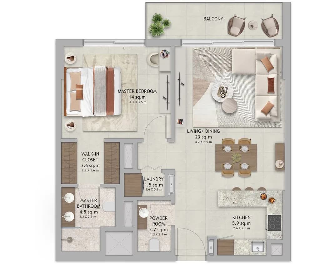 1 Bedroom Apartment