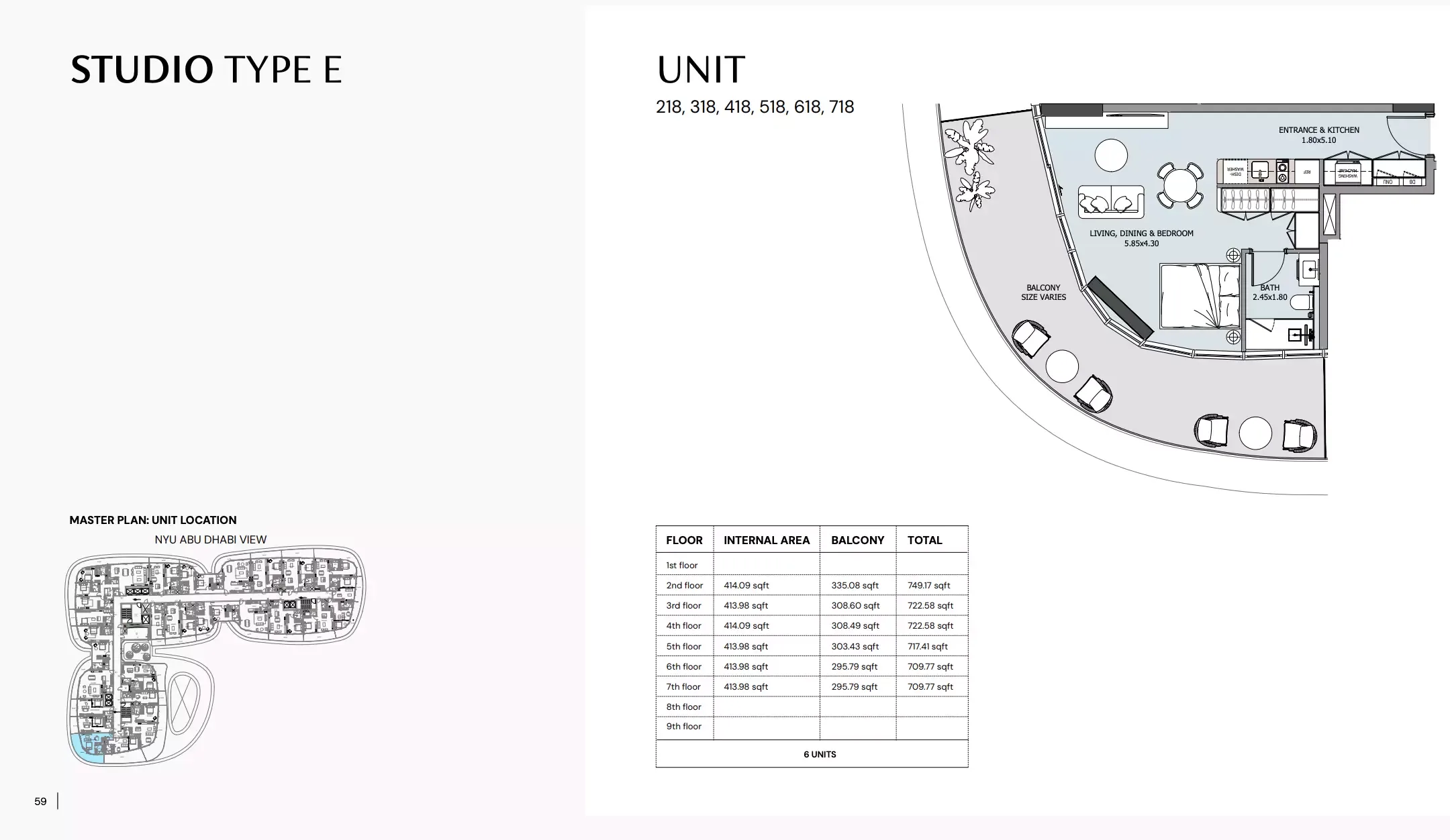 HENGE Residences — Studio floor plan